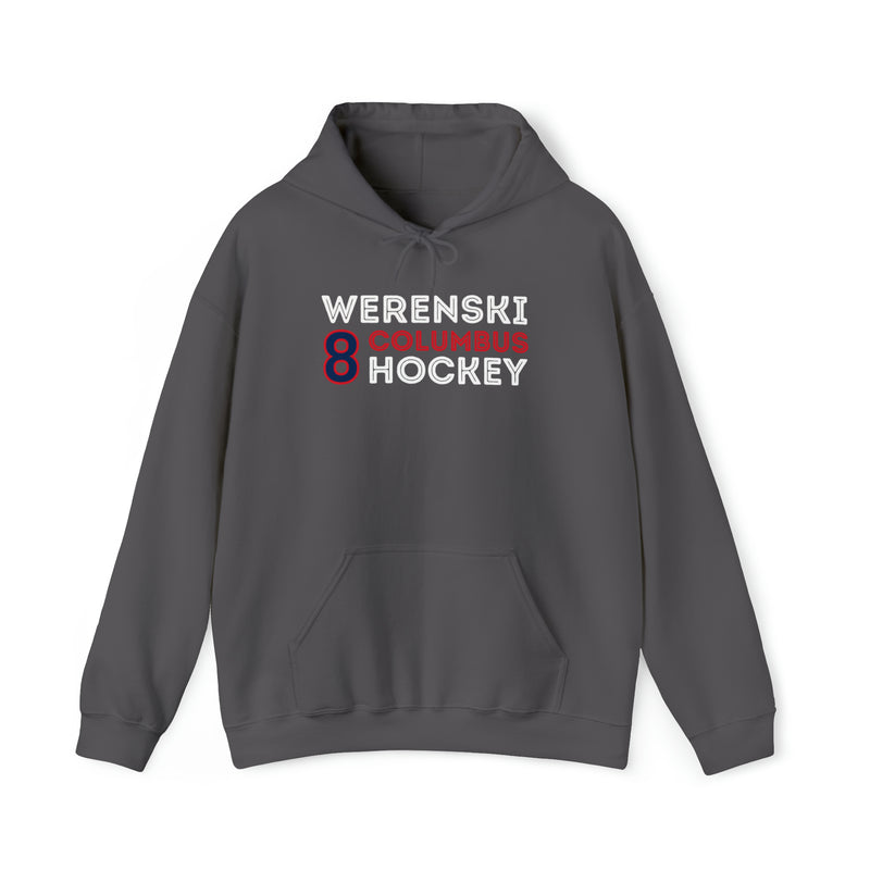 Werenski 8 Columbus Hockey Grafitti Wall Design Unisex Hooded Sweatshirt