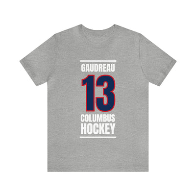 Gaudreau 13 Columbus Hockey Union Blue Vertical Design Unisex T-Shirt