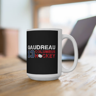 Gaudreau 13 Columbus Hockey Ceramic Coffee Mug In Black, 15oz