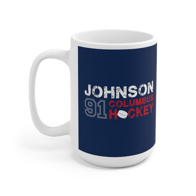 Johnson 91 Columbus Hockey Ceramic Coffee Mug In Union Blue, 15oz