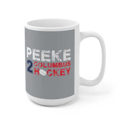 Peeke 2 Columbus Hockey Ceramic Coffee Mug In Capital Silver, 15oz