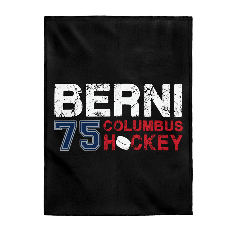 Berni 75 Columbus Hockey Velveteen Plush Blanket