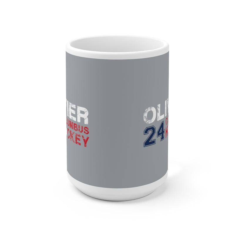 Olivier 24 Columbus Hockey Ceramic Coffee Mug In Capital Silver, 15oz