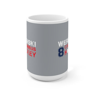 Werenski 8 Columbus Hockey Ceramic Coffee Mug In Capital Silver, 15oz