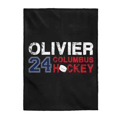 Olivier 24 Columbus Hockey Velveteen Plush Blanket