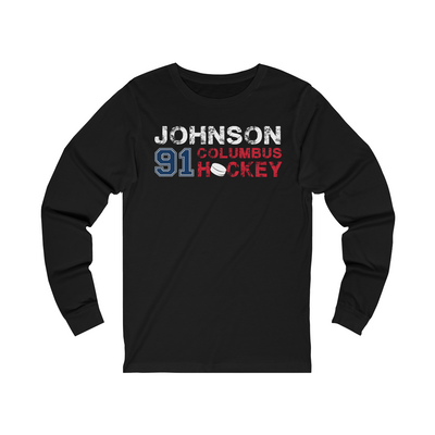 Johnson 91 Columbus Hockey Unisex Jersey Long Sleeve Shirt