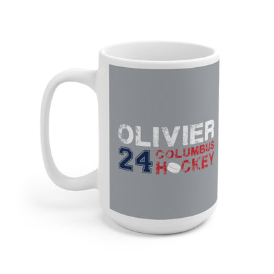 Olivier 24 Columbus Hockey Ceramic Coffee Mug In Capital Silver, 15oz