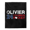 Olivier 24 Columbus Hockey Velveteen Plush Blanket
