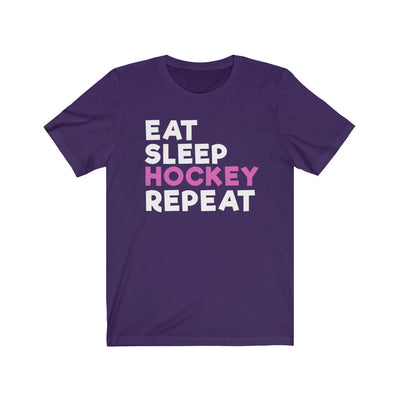 "Eat, Sleep, Hockey, Repeat" Unisex Jersey Tee