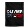 Olivier 24 Columbus Hockey Velveteen Plush Blanket
