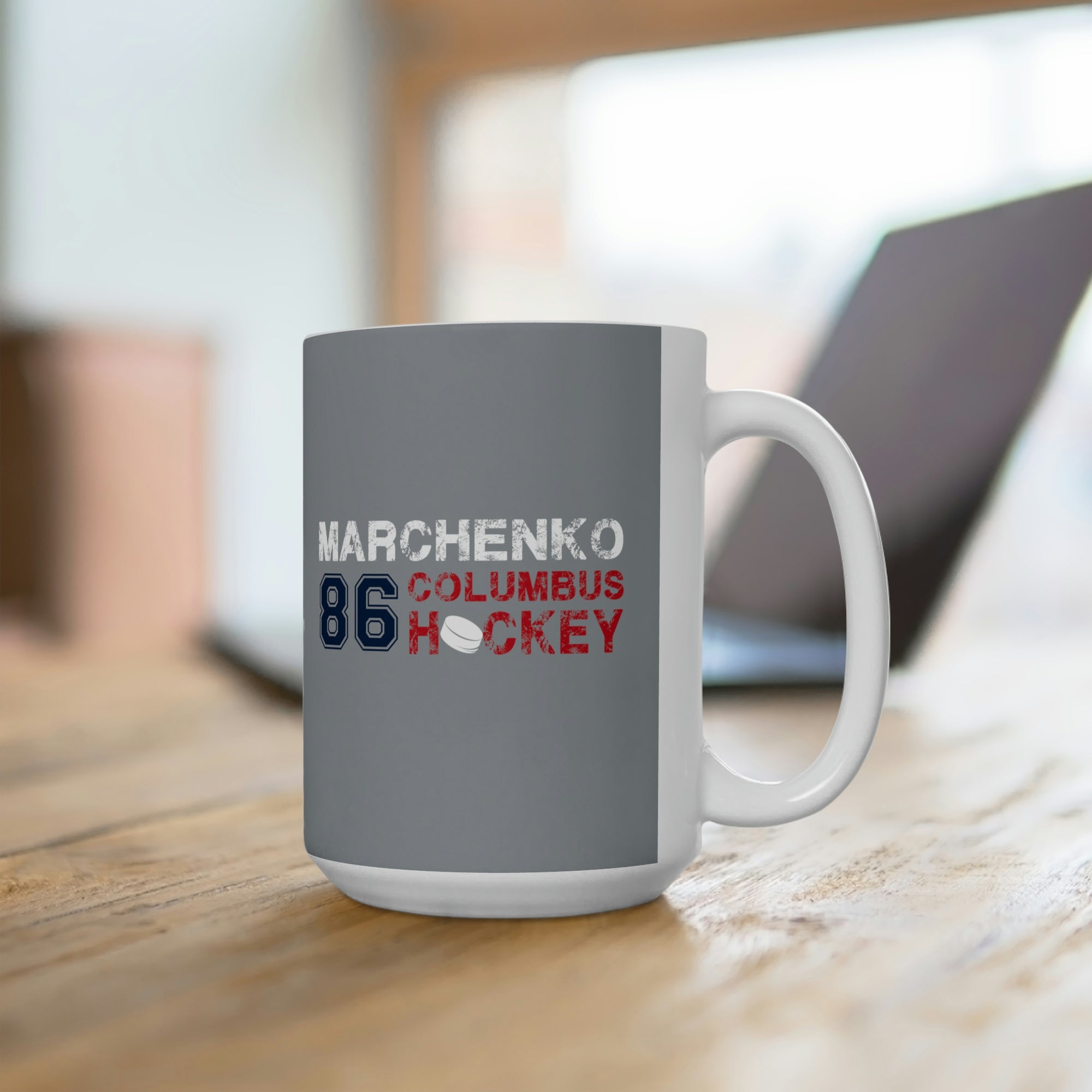 Marchenko 86 Columbus Hockey Ceramic Coffee Mug In Capital Silver, 15oz
