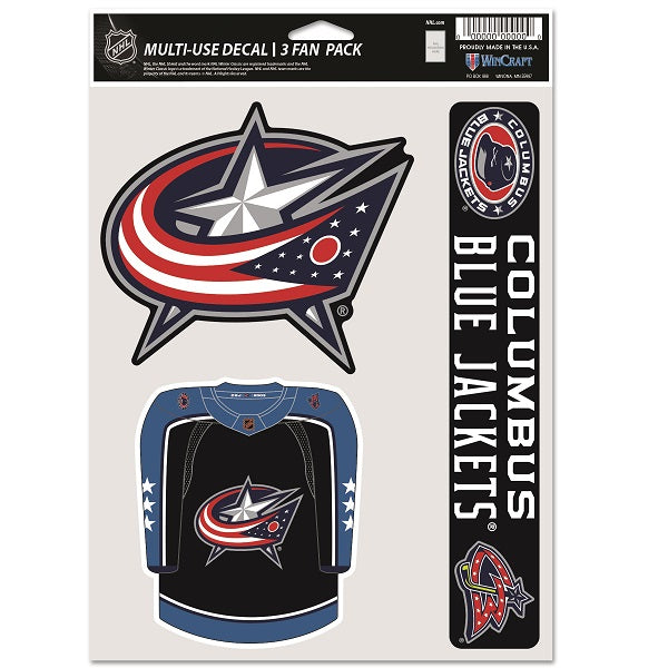Columbus Blue Jackets Special Edition Multi-Use Decal, 3 Pack