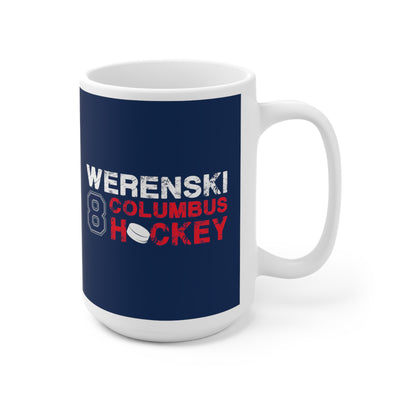 Werenski 8 Columbus Hockey Ceramic Coffee Mug In Union Blue, 15oz