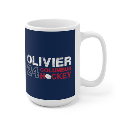 Olivier 24 Columbus Hockey Ceramic Coffee Mug In Union Blue, 15oz