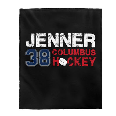 Jenner 38 Columbus Hockey Velveteen Plush Blanket