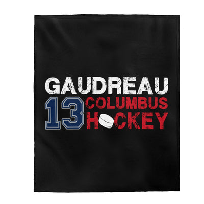 Gaudreau 13 Columbus Hockey Velveteen Plush Blanket