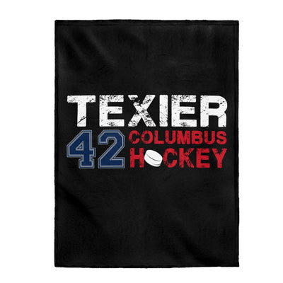 Texier 42 Columbus Hockey Velveteen Plush Blanket