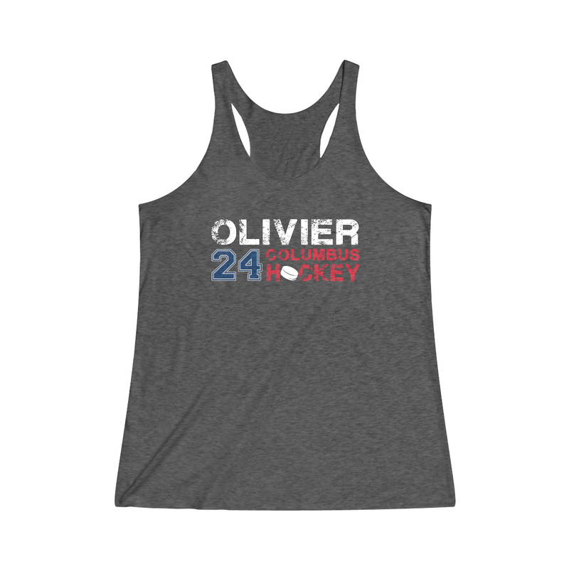 Olivier 24 Columbus Hockey Women's Tri-Blend Racerback Tank Top