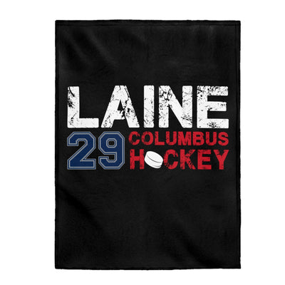 Laine 29 Columbus Hockey Velveteen Plush Blanket