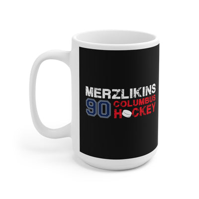 Merzlikins 90 Columbus Hockey Ceramic Coffee Mug In Black, 15oz