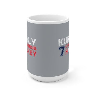 Kuraly 7 Columbus Hockey Ceramic Coffee Mug In Capital Silver, 15oz