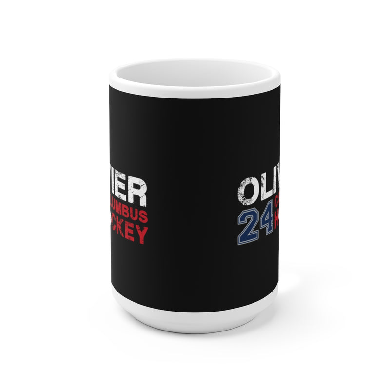 Olivier 24 Columbus Hockey Ceramic Coffee Mug In Black, 15oz