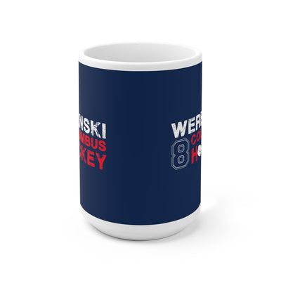 Werenski 8 Columbus Hockey Ceramic Coffee Mug In Union Blue, 15oz