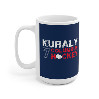 Kuraly 7 Columbus Hockey Ceramic Coffee Mug In Union Blue, 15oz