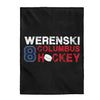 Werenski 8 Columbus Hockey Velveteen Plush Blanket