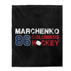Marchenko 86 Columbus Hockey Velveteen Plush Blanket