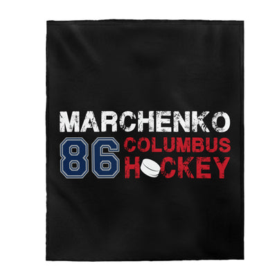 Marchenko 86 Columbus Hockey Velveteen Plush Blanket