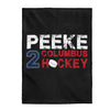 Peeke 2 Columbus Hockey Velveteen Plush Blanket