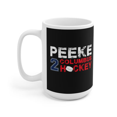 Peeke 2 Columbus Hockey Ceramic Coffee Mug In Black, 15oz