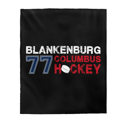 Blankenburg 77 Columbus Hockey Velveteen Plush Blanket
