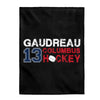 Gaudreau 13 Columbus Hockey Velveteen Plush Blanket