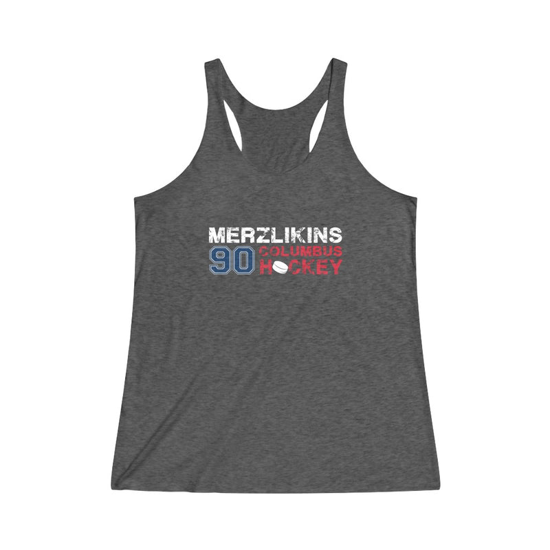 Merzlikins Columbus Hockey Women's Tri-Blend Racerback Tank Top