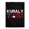 Kuraly 7 Columbus Hockey Velveteen Plush Blanket