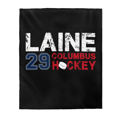 Laine 29 Columbus Hockey Velveteen Plush Blanket