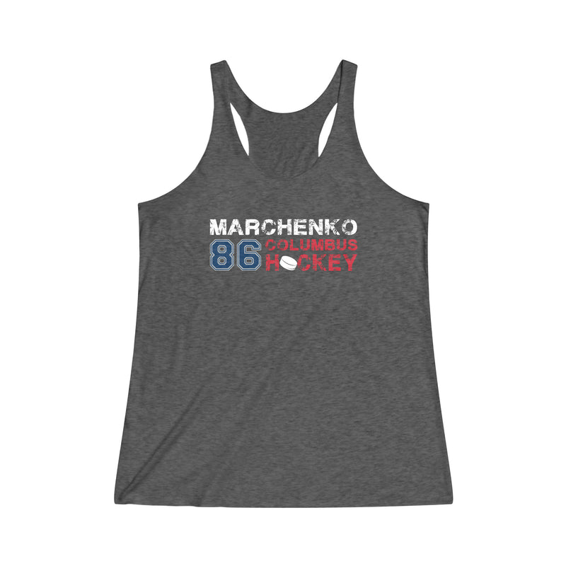 Marchenko 86 Columbus Hockey Women's Tri-Blend Racerback Tank Top