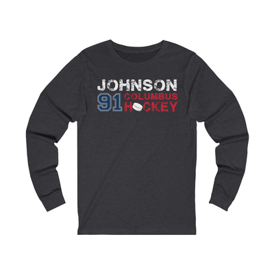 Johnson 91 Columbus Hockey Unisex Jersey Long Sleeve Shirt