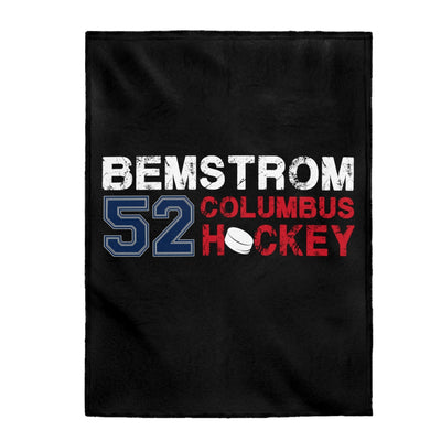 Bemstrom 52 Columbus Hockey Velveteen Plush Blanket