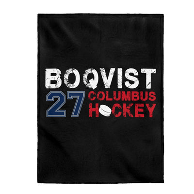 Boqvist 27 Columbus Hockey Velveteen Plush Blanket
